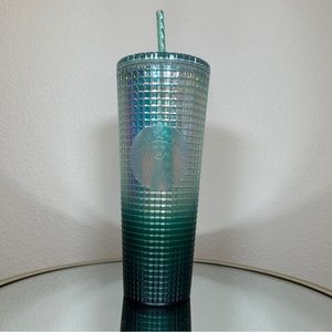 Starbucks Ombre Green Disco Grid Gradient Tumbler